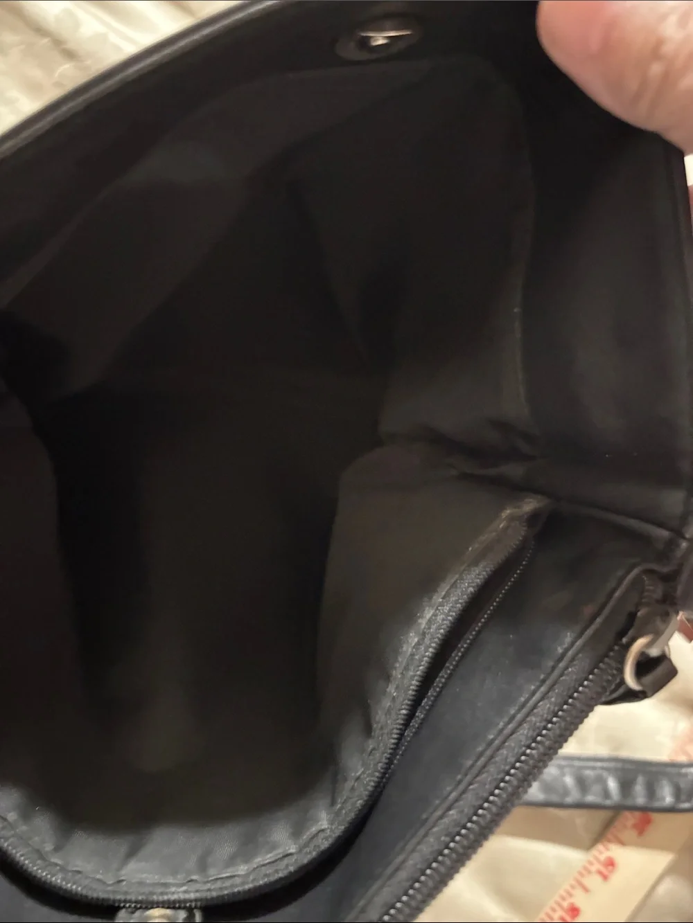 Tignanello Black Leather Crossbody Messenger Bag